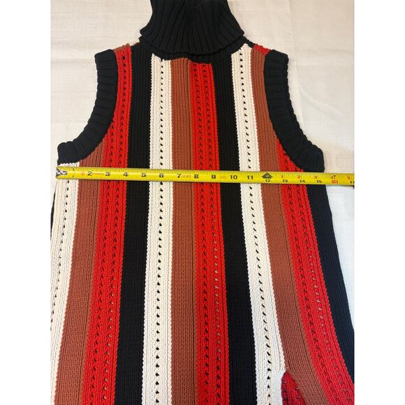 Derek Lam 10 Crosby Multi Color Striped Sleeveless Knit Turtleneck Sweater Sz S - Picture 3 of 10